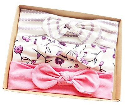 Bllatta Serre-tête avec oreilles de lapin pour bébé fille et enfant - Bandeau élastique noué - Turban avec nœud - Serre-tête en tricot avec oreilles de lapin