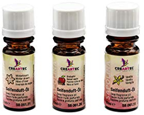 CREARTEC Seifenduftöl Set Winter - bestehend aus Wintertraum, Bratapfel & Vanille - Seifenaroma zur Herstellung von individuell duftenden Seifen, Badekugeln, uvm. - Vegan - 3x10ml - Made in Germany