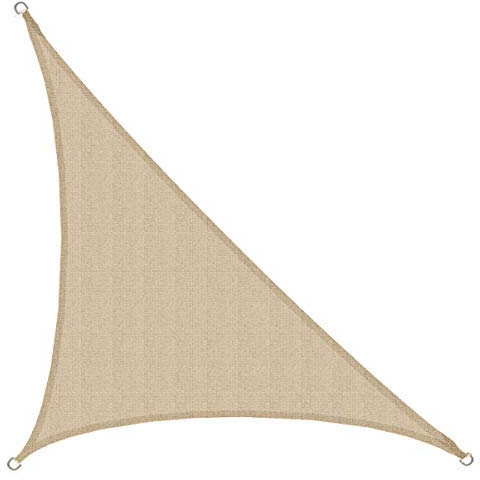 AMANKA Toldo UV - HDPE 2.5x2.5x3.5 Vela de Protección Solar Triangular - Techo Balcón Jardín Beige
