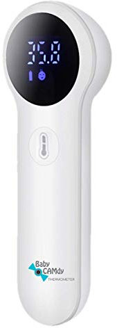 Baby CAMdy - Termometro Infrarossi Digitale Bambini e Adulti⎮2 in 1 Temperatura Frontale, Liquidi e Oggetti⎮Temperatura di Lettura Istantanea Senza Contatto⎮Allarme Febbre