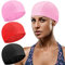 3 Stücke Einfarbige Badekappe Nylongewebe Schwimmmütze Unisex Badekappe Anti-Rutsch Schwimmbad Kappe für Langes und Kurzes Haar Bad Schwimmen und Sportler (Schwarz, Rosa, Rot)