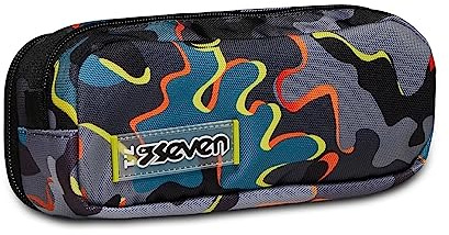 Seven Mäppchen, Federtasche für Schreibwaren, Etui für Stiften, Kugelschreiber, Kinder, Mädchen - Jungen, Grundschule, Kindergarten, Gymnasium, grau