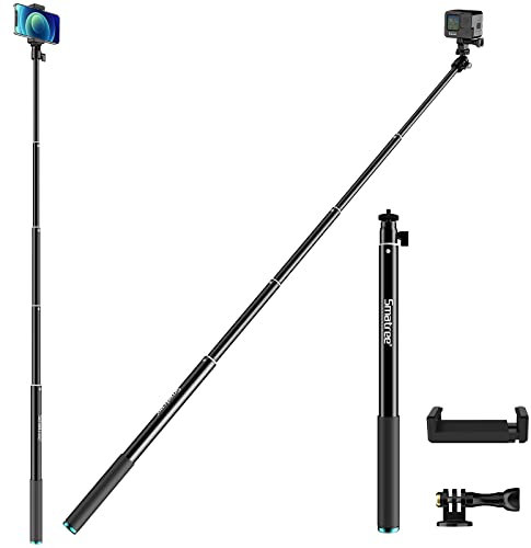 Smatree 70inch(178cm) Aluminiumlegierung ausziehbarer Selfie Stick, Teleskopstange Einbeinstativ für GoPro Fusion, Kompatibel für GoPro max/13/12/11/10/9, DJI Osmo Action 3 und Insta 360, Handys