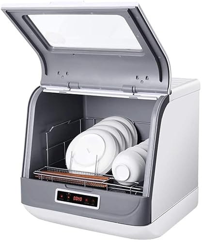 Lavavajillas totalmente automático para el hogar pequeño lavavajillas de escritorio sin necesidad de instalar un lavaplatos independiente, 3 programas de limpieza inteligentes (color: blanco, tamaño