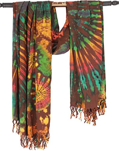 GURU SHOP Batik Sarong, Tapiz de Pared Toalla de Playa Falda Envolvente Diseño Vestido Sarong, Hombre/Mujer, Verde, Sintético, Talla: Talla Única, marrón, Talla única