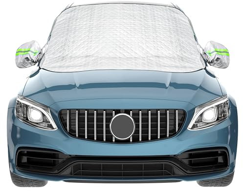 Protector de Parabrisas, Cubierta para Parabrisas de Automóvil, Protección del Parabrisas en Invierno, Funda Plegable Parabrisa Delantero, Protege de Nieve, Lluvia, Sol(148 x 120CM)