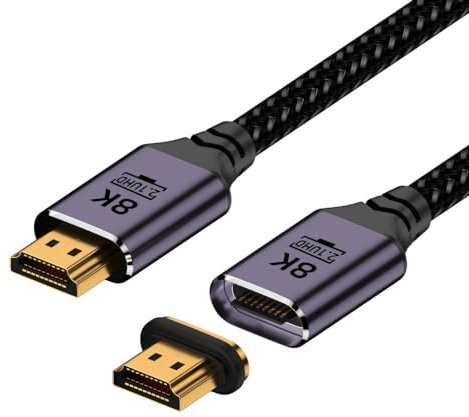 CY Cavo da 50 cm connettore magnetico 8K Type-A HDMI 2.1 maschio a maschio dritto cavo video per laptop HDTV