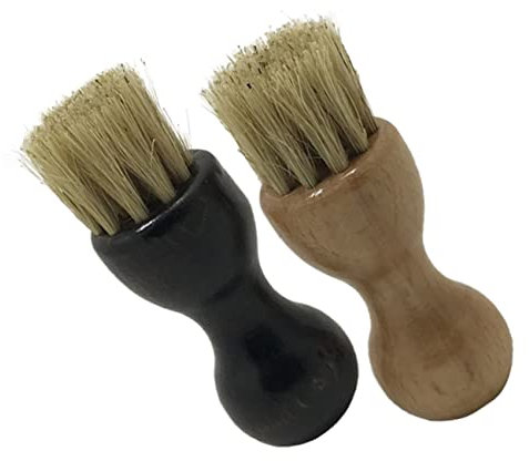 minkissy 2St Schuhbürste reinigungsbürste schuhputz Shoe Polish Schuhpflege-Kit schuhpflege Set Sneaker-Stiefel Schuhcreme Leder tragbare Bürste sauber Wildlederbürste Hölzern