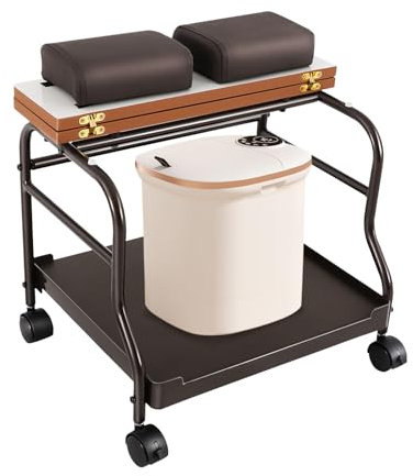 Beauty Salon de beauté pour ongles ou bain de pieds Spa Cosméticienne Portable Chariot pour repose-pieds Pédicure Manucure Fonction Massage Table Salon Fournitures