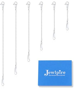 Jewlpire Silver Tone Necklace Extender for Women, Dainty Necklace Extenders Silver Tone Box Chain Extender for Necklaces, Extenders for Necklaces Bracelets Anklets 6 Piece Set