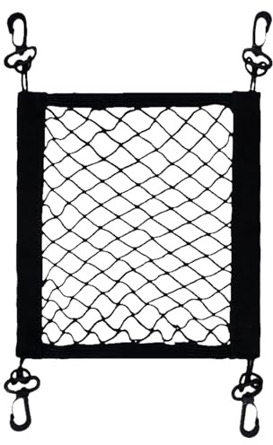 Motorcycle Luggage Net - High Elastic Polyester Cargo Net with 4 Adjustable Hooks - 360 Degree Rotatable Easy Install Motorcycle Net for Luggage Storage