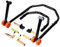 Set Motorradständer Motorrad Montageständer VORNE + HINTEN | L-Form und V-Typ | Für Alle Motorradtypen, Stabil und Robuste Konstruktion, Einfaches Anheben und Wartung von Vorder- und Hinterrad (1704)