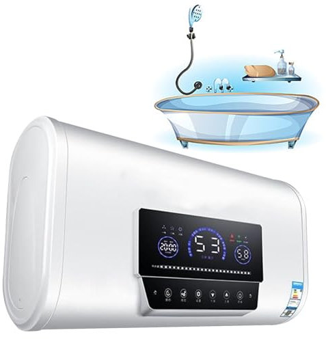 Prova il nostro scaldabagno elettrico da 3 kW: telecomando e touch screen per acqua calda istantanea! Perfetto per bagno, hotel e uso commerciale,80L