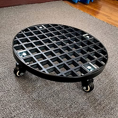 Chariot de transport robuste en fer avec roulettes pour pot de fleurs de jardin (50,8 cm/66 cm)