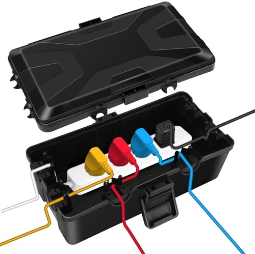 Wasserdichte Kabelbox IP54 Kabelbox Wasserdicht, Wetterfeste Elektrobox Wetterfester elektrischer Anschlusskasten für Verlängerungskabel, Gartensteckdosen, Zeitschaltuhr außenbereich (8.8x4.3x2.75in)