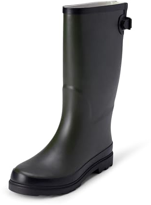 Amazon Essentials Women's Waterproof Tall Rain Boot with Adjustable Buckle, Olive, 10