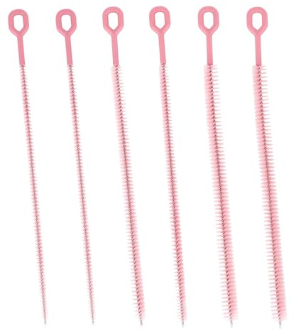 BOXOB 6uds Cepillos Limpiadores Pajitas para Stanley, 31,5cm Largo Cerdas Completas Reutilizables Cepillo Paja Accesorios Limpieza para Botellas Pipas Vidrio Vasos Beber(Rosa)