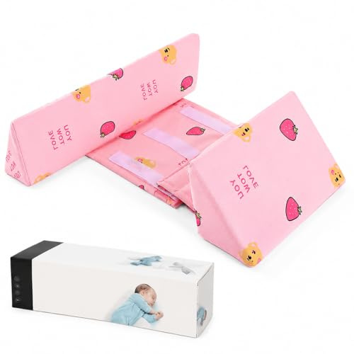 Afenau Seitenlagerungskissen, Verstellbares und Removable Lagerungskissen mit Rückenlehne, Anti-Rollen Seitenschläferkissen (Rosa)