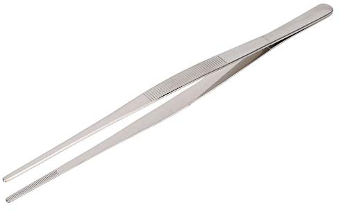 Cocoarm Kökspincett i Rostfritt Stål Köksklämma 30 Cm 11,8 Tum med Sågtandad Spets och Ergonomiskt Handtag för Att Greppa Mat och nå Smala Utrymmen i Husmanskost (Silver)