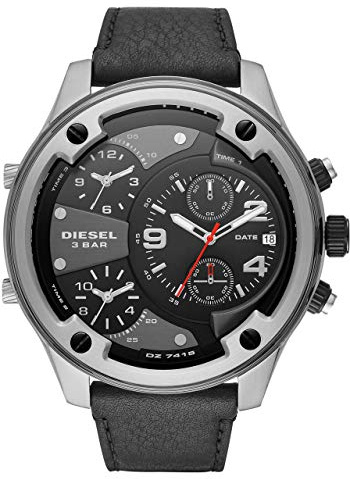 Diesel Herren Chronograph Quarz Uhr mit Leder Armband DZ7415