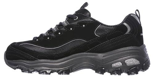 Skechers D'lites Biggest Fan, Sneaker Donna, Black Trubuck Mesh Trim, 40 EU