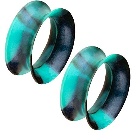Piercingfaktor Flesh Ohr Silikon Tunnel Piercing Plugs extra flexibel Weich 1 Paar zweifarbig Schimmer