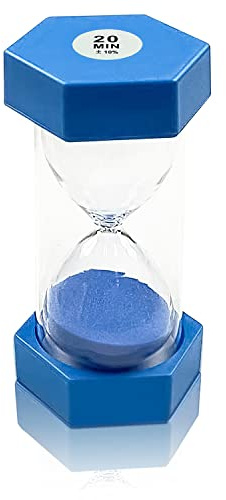 Sablier Enfant, Minuterie de Cuisine, Couleur sablier, Montre de Cuisine, pour Enfants, Jeu de Classe, Cuisine, Décoration de Bureau à Domicile, 20 Minutes, Bleu