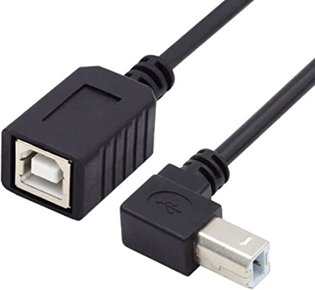 chenyang Printer Scanner Disk USB 2.0 Type B Male to Female 90 Degree UP Angled Extension Cable 20cm