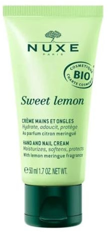 Nuxe Sweet Lemon Hand And Nail Cream 50ml, Daily Hand Moisturiser, Softens, Protects & Nourishes with Lemon Meringue Fragrance, Vegan Formula
