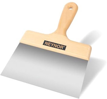 NEYNOR® Couteau à Enduit en Inox 200 mm - Spatule de Façade à Lame Plate - Couteau à Enduire avec Lame - Manche en Bois - Made in EU