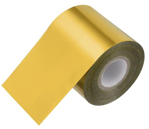 PATIKIL 5cm x 120M Carta per Stampa a Caldo, Rotolo Carta per Stampa a Caldo Trasferimento Termico per Pelle Fai Da Te Logo Decorazione Artigianato Pacchetto Scrapbook Carta, Oro Scuro