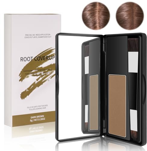 LOPHE Ansatzpuder, Haaransatz Ausbessern & Haarausfall Abdecken, Ansatzpuder für Männer und Frauen, Wasserfestes Haar Make-up zum Ansatz kaschieren, 8g(Hellbraun)