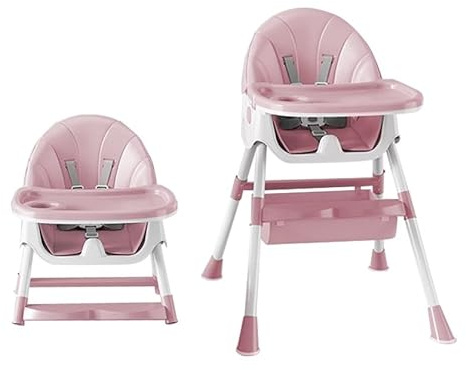 Hochstuhl Baby 4in1 Kinderhochstuhl mit Babyliege, Verstellbar Klappbar Hochstuhl Baby mit Essbrett und Rollen,Korb, mitwachsend ab 6 Monate bis 6 Jahre Babystuhl