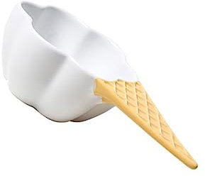 KICHOUSE coppa gelato piatti di gelato coppette da dessert in ceramica Piccola ciotola da portata fruttiera decorativa coppetta gelato ciotola da dessert in porcellana gelato White