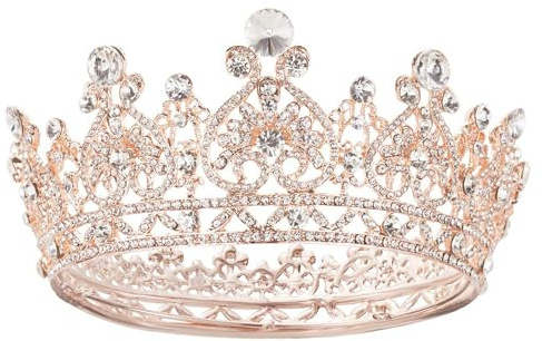 XFSRG Diademe Damen Strasssteine Rund Exquisit und Elegant Krone Hochzeits Tiara Geeignet für Hochzeiten und Andere Besondere Anlässe