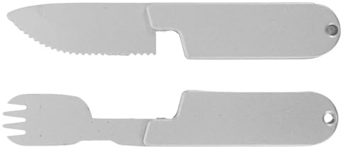 Mikikit Ensemble de Couverts de Camping Cuillère et Fourchette en Alliage d'Aluminium Mat Gris Compact et Léger Ustensiles de Poche pour Randonnée Pique-Niques et Camping en Voiture