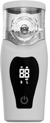FONCBIEN Nebulizador para Adultos y niños, Actualizado Nebulizador Inhalador Silencioso con pantalla LCD, Recargable por USB-C, Aerosol Inhalador con 2 mascarillas y Boquilla Bucal