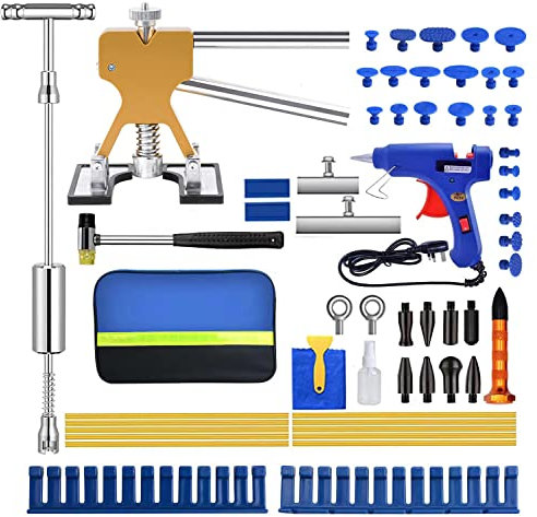 Fybitlilian Car Dent Repair Kit Professional Car Paintless Removal Tools Body Dents Puller Heavy Duty for Hail Door