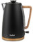 VonShef Electric Kettle - 1.7L Rapid Boil, Black Nordic Design, Boil-Dry Protection, Automatic Shut Off, Cord Storage, Removable Filter, 360° Swivel Base 3000W - Fika Range