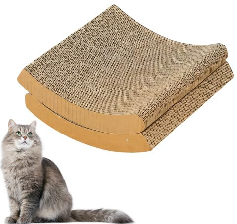 Kratzpappe Für Katzen,Kratzbretter Katze,Schaukelbett Sofa Katze,Kratzmatte Katze Spielzeug Kratzmöbel Wellpappe,Katzen Kratzbrett Rund Aus Qualitäts-Pappe (L-Ersatzkern X2)