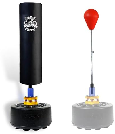 ZERRO Saco de Boxeo de pie Independiente Fitness con Sólido Punching Ball, con 12 ventosas silenciosas Base,Altura Ajustable