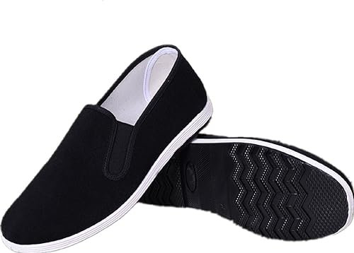 Traditionella kinesiska Kung Fu Skor Nya Wushu Skor Kinesiska Kungfu Skor Svarta Tai Chi Gamla Peking Skor Kampsport Sneakers Tyg Sko(45 EU)
