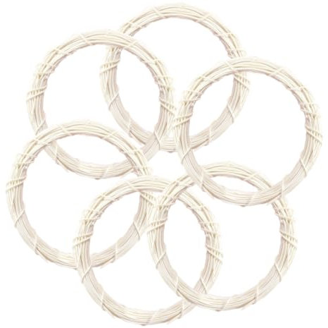 PRETYZOOM Kranz-dekorationsrahmen 20 cm Natürliches Rattan Für Festival-Dekoration 6-teilig Festival-hängeanhänger Kranz-zubehör