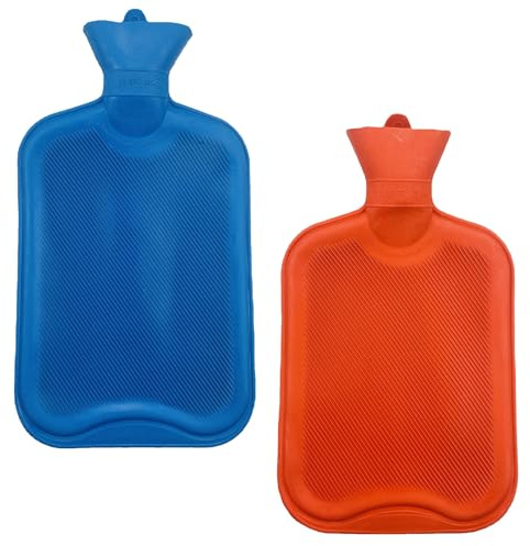 AYNKH Mini-Wärmflasche (500 ml), Naturkautschuk, sicher, auslaufsicher, leicht, praktisch, zur Schmerzlinderung, für Winterheizung, heiße Kompresse, Unisex, 2 Stück