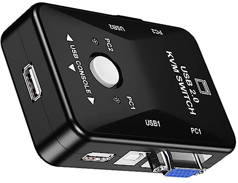 Artibetter Manual Vga Port Box for Lcd Computer Usb Keyboard Mouse Adapter Video Converter for Dual Monitor Setup