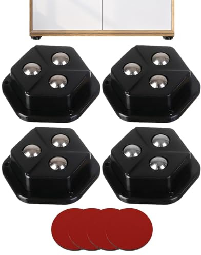Ruedas giratorias para pegar, ruedas giratorias adhesivas | Juego de 4 rodillos con ruedas giratorias – Robusto deslizador para aparatos, ruedas lisas rotación de 360 grados para electrodomésticos de