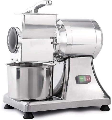 JJENXYYDS Ralladora de Queso Grande, picadora eléctrica de Alimentos de Acero Inoxidable, con Cubo de Acero Inoxidable, para triturar Queso en Bloque, 88 LB/Hora