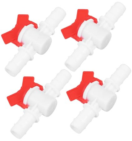 Milisten 4Pcs Plastic Barbed Ball Valve Hose Connector with Quick Connect Shut Off Switch for Garden Hose Drip Irrigation and Aquarium Water Control
