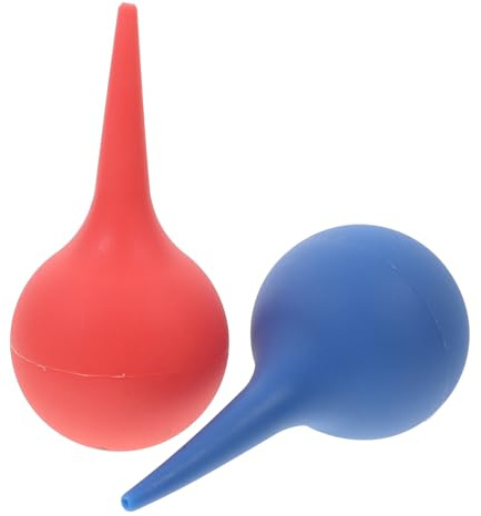 FIXOSHEE 2 Stück Ohrreinigungsball Weiches Ohrwaschball Sanfter Ohrreiniger Staubbläser für Erwachsene Sicheres Effektives Ohrenschmalz Entfernen in Blau und Rot