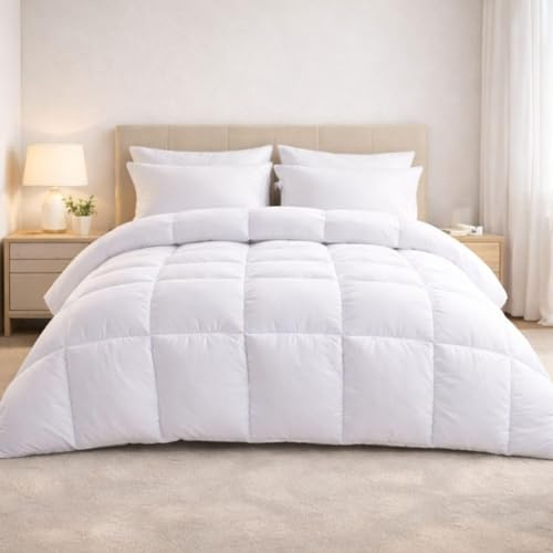 Extra Thick Anti Allergy Double Duvet 15 Tog - Luxury Hotel Quality Hollowfibre Ultra Soft Cosy Skin Friendly Warm Winter Fluffy Quilt Soft Machine Washable